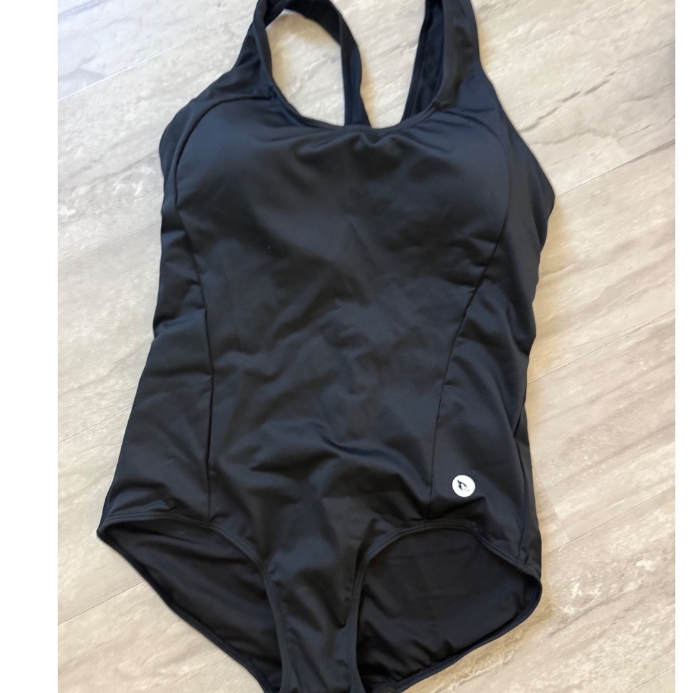 Baleaf Womens XL Black One Piece Swimsuit Racerback Cutout UPF 50+ Athletic New
